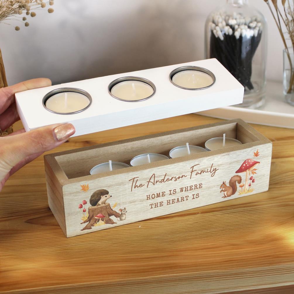 Personalised Autumn Triple Tea Light Box Extra Image 3